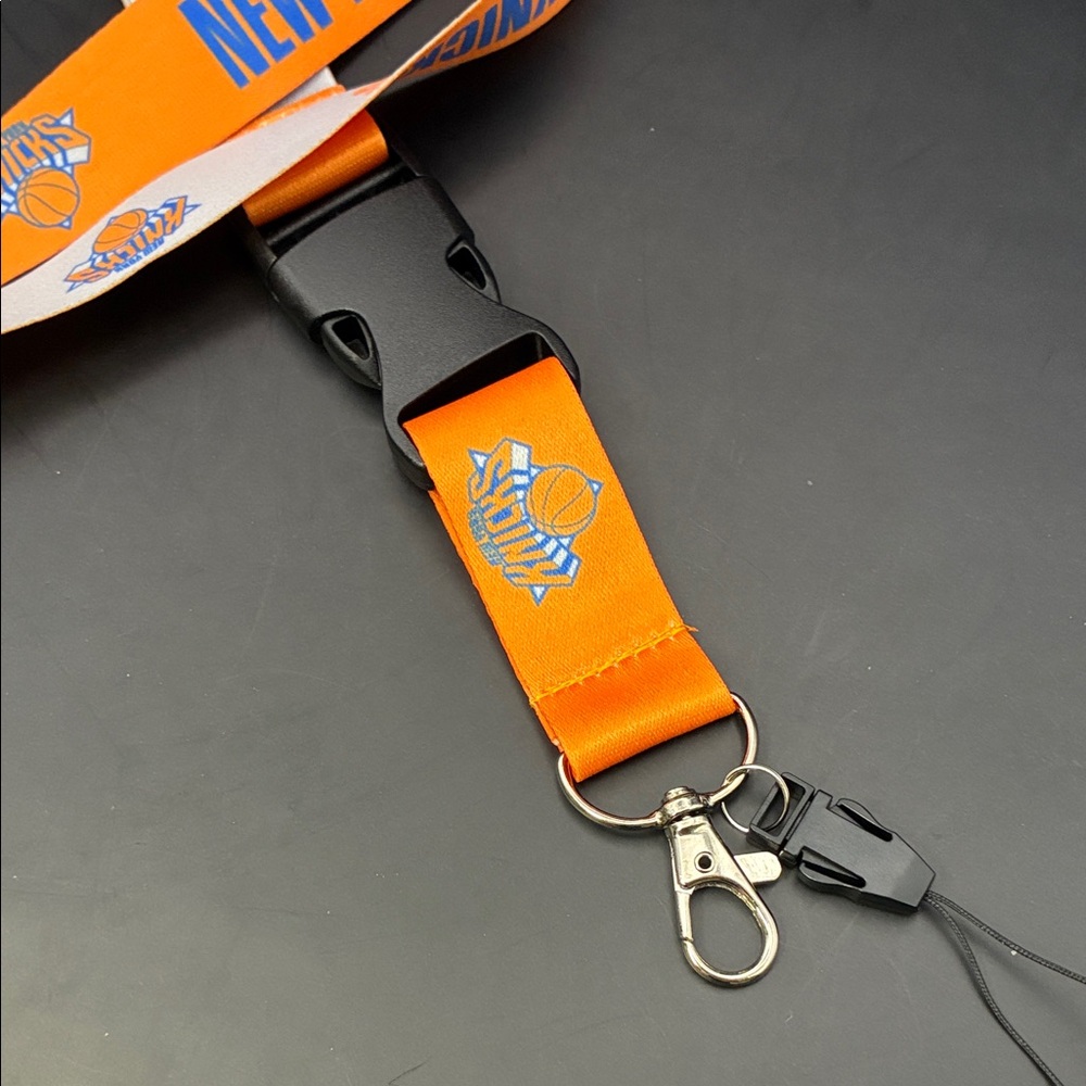 NBA New York Knicks Orange and White Lanyard - Picture 2 of 2